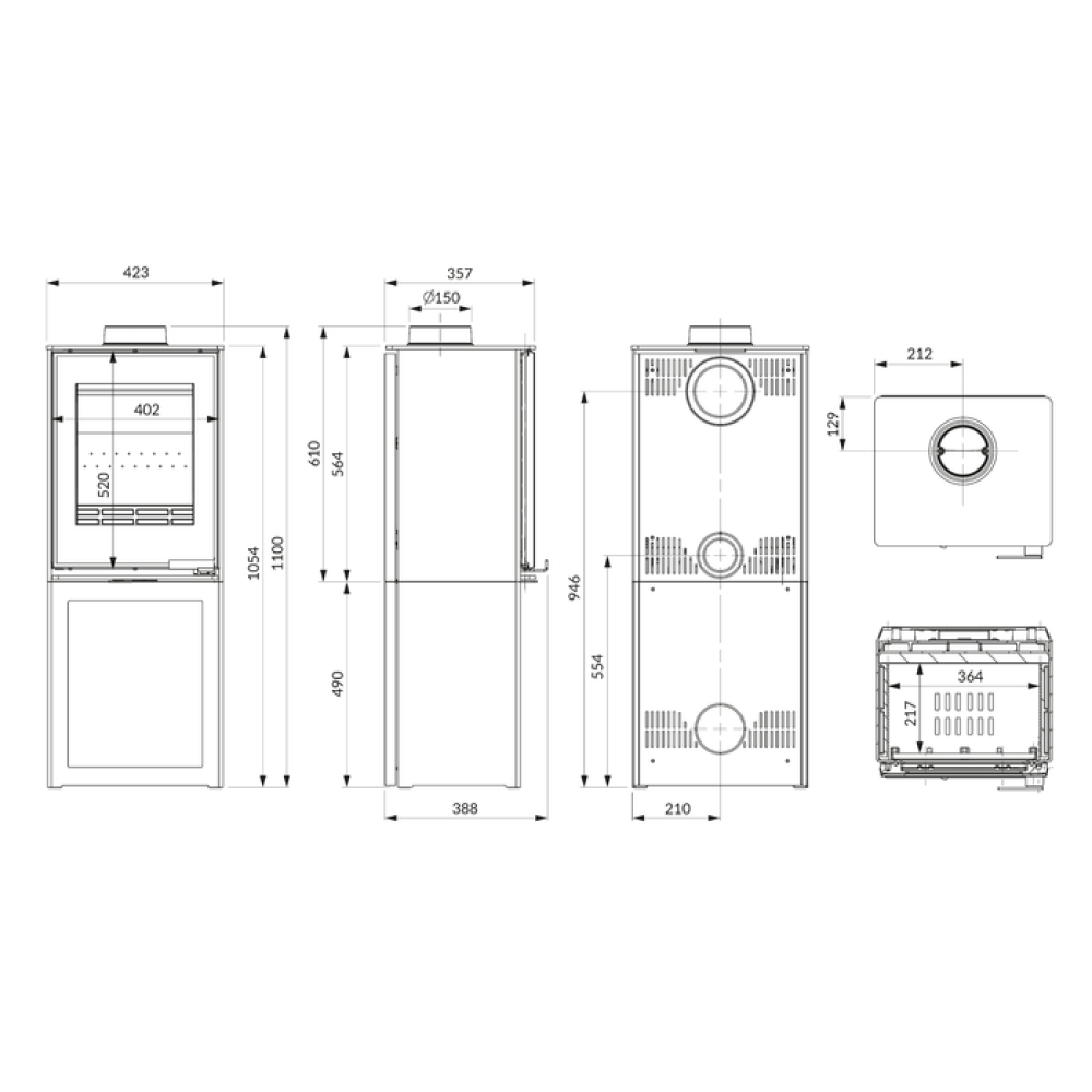 Печь камин KAWMET HARITA S15i L-Box Decor ECO