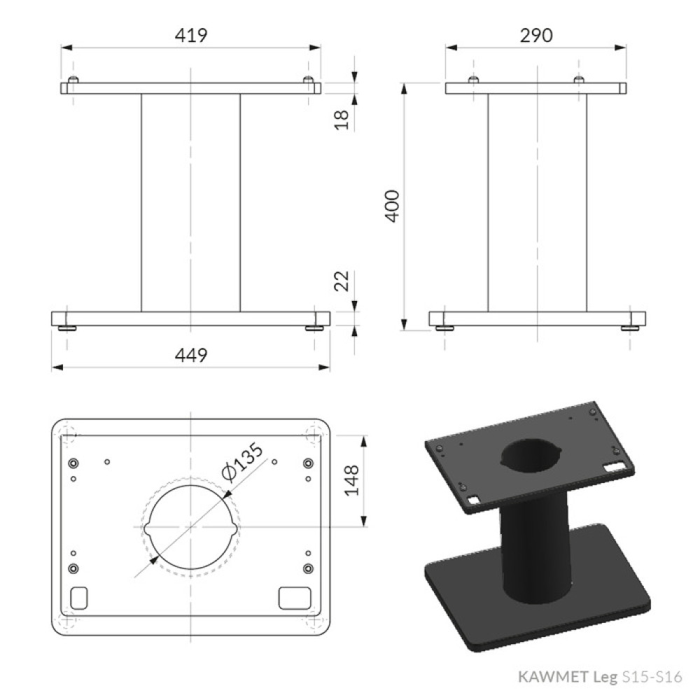 Подставка для печей KAWMET Leg S15-S16