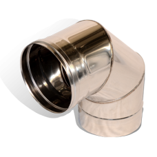 Колено 90° на дымоход Ø 100 нержавеющая сталь 0,5 мм