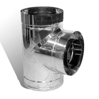 Трійник 87° на димохід Ø 230/300 мм нерж/нерж 0,5 мм