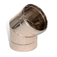 Колено 45° на дымоход Ø 125 нержавеющая сталь 0,8 мм