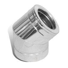 Колено 45° на дымоход 300/360 мм нерж/нерж 0,8 мм