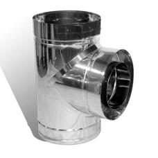 Тройник 87° на дымоход Ø 230/300 мм нерж/нерж 0,8 мм