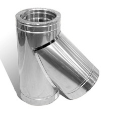 Трійник 45° на димохід Ø 230/300 мм нерж/нерж 1 мм