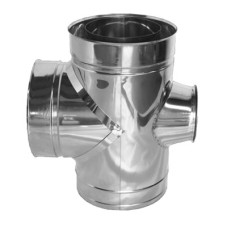 Трійник-ревізія 87° на димохід Ø 230/300 мм нерж/нерж 1 мм