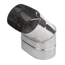 Коліно 45° овальне на димохід 120х240 мм нержавіюча сталь 1 мм