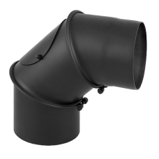 Колено регулируемое с ревизией Darco 90° на дымоход Ø 160 черная сталь 2 мм