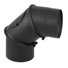 Колено регулируемое с ревизией Darco 90° на дымоход Ø 220 черная сталь 2 мм