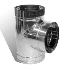 Трійник 87° на димохід Ø 200/260 мм нерж/нерж 0,8 мм