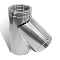 Тройник 45° на дымоход Ø 150/220 мм нерж/нерж 1 мм