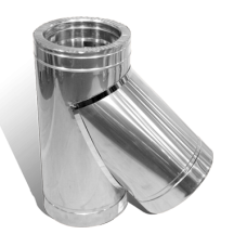 Трійник 45° на димохід Ø 120/180 мм нерж/нерж 1 мм