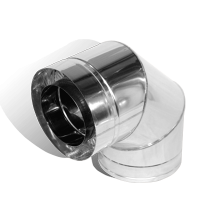 Колено 90° на дымоход Ø 180/250 мм нерж/нерж 0,5 мм