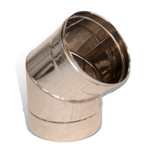 Колено 45° на дымоход Ø 110 нержавеющая сталь 0,5 мм