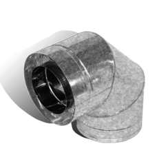 Коліно 90° на димохід Ø 200/260 мм нерж/оц 1 мм