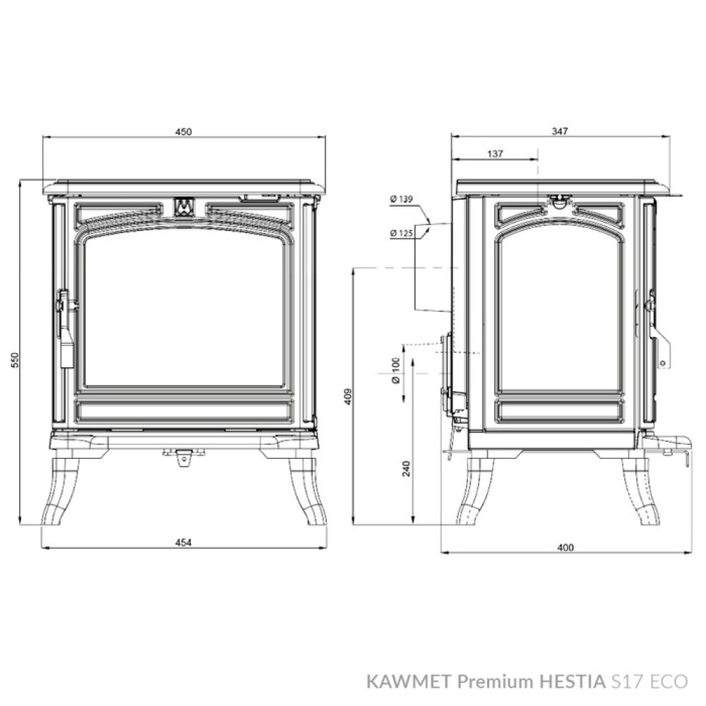 Чугунная печь KAWMET Premium HESTIA S17 ECO