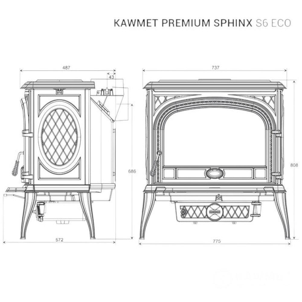 Чугунная печь KAWMET Premium SPHINX S6 ECO