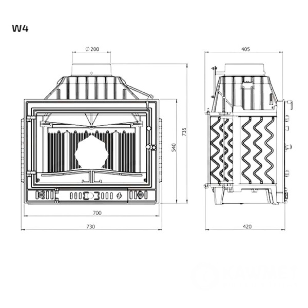 Каминная топка KAWMET W4 (14.5 kW)