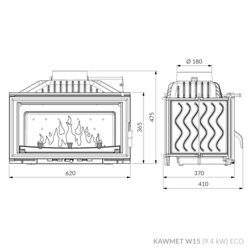 Каминная топка KAWMET W15 (9.4 kW) EСO