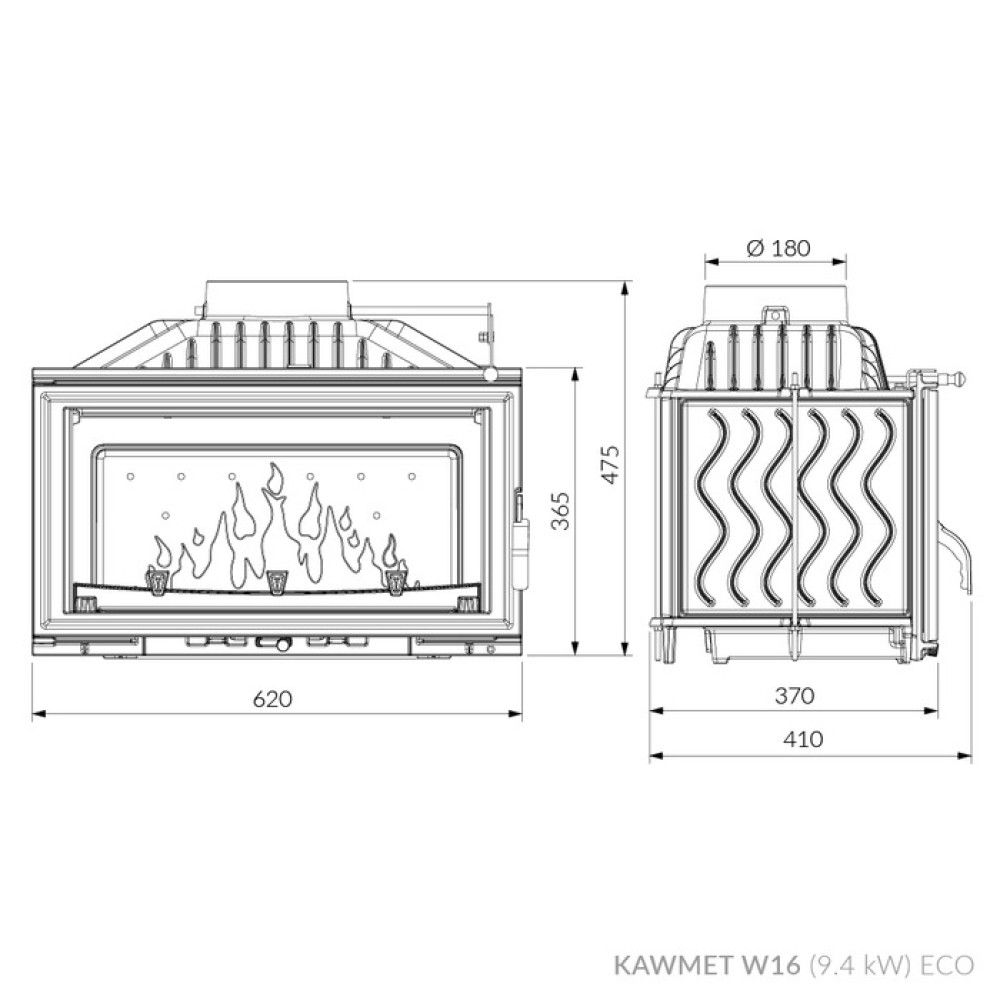 Каминная топка KAWMET W16 (9.4 kW) EСO