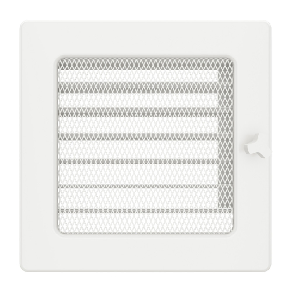 Вентиляционная решетка для камина SAVEN 17х17 белая с жалюзи