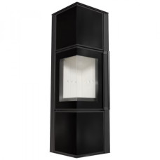 Стальная печь-камин Kratki TORA M LB  lacobel черный (8,0 кВт)