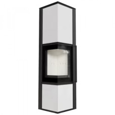 Стальная печь-камин Kratki TORA L LW lacobel белый (8,0 кВт)