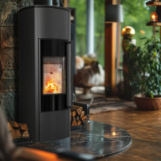 Стальная печь-камин Kratki KOZA AB ENYO R W высокая (5.5 кВт)