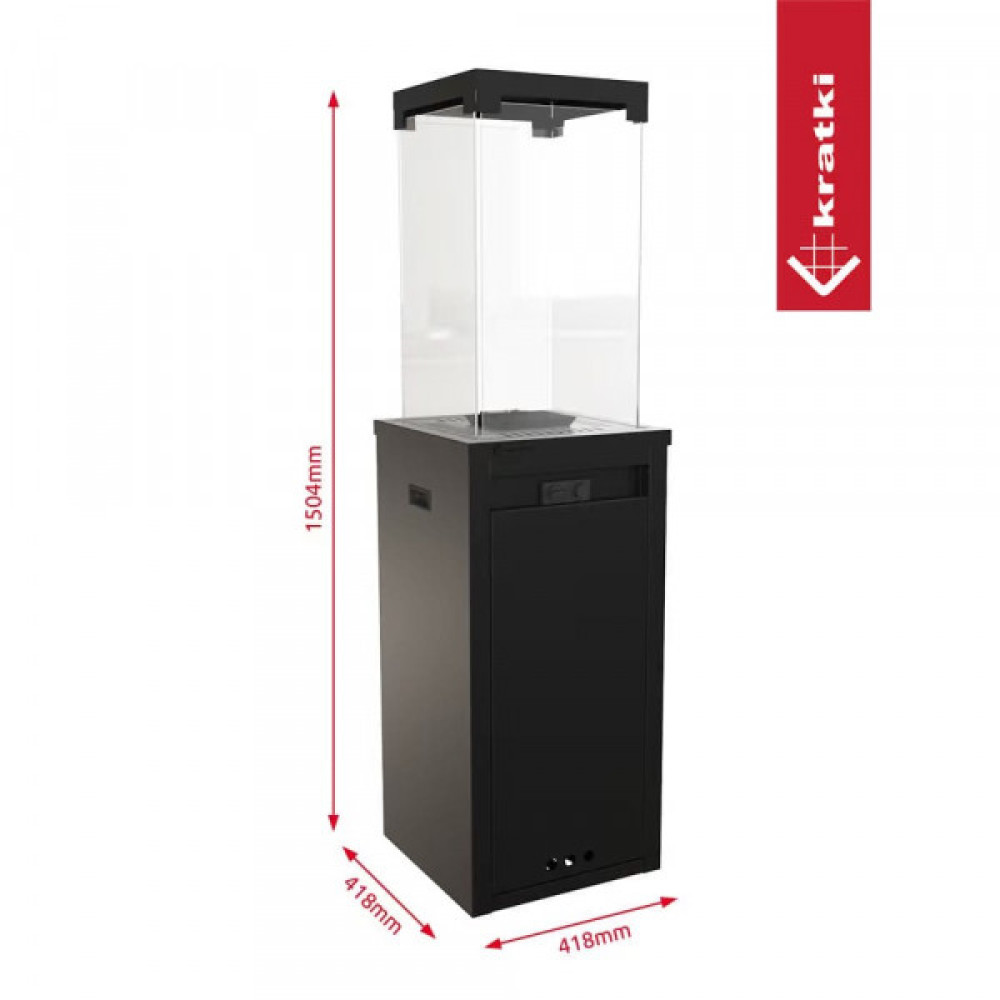 Газовый обогреватель Kratki  PATIO LIGHT черный (8,0 кВт)