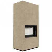 Камин Kratki FLOKI BOX 8 kW Ø 160  в корпусе с керамогранита FOKOS RENA