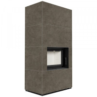 Камин Kratki FLOKI BOX 8 kW Ø 160  в корпусе с керамогранита FOKOS PIOMBO