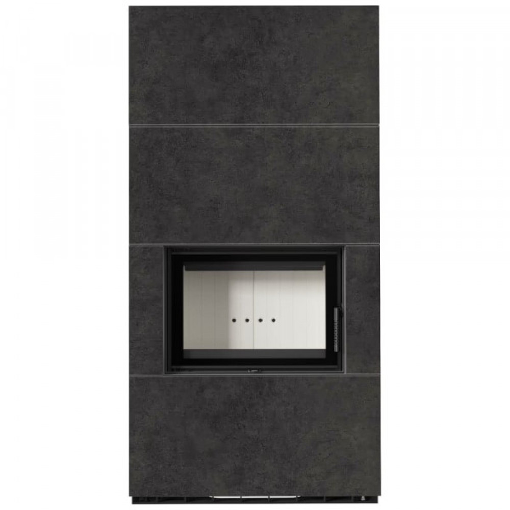 Камин Kratki FLOKI BOX 8 kW Ø 160  в корпусе с керамогранита FOKOS GRAFITE