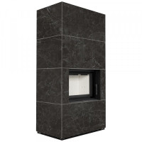 Камин Kratki FLOKI BOX 8 kW Ø 160  в корпусе с керамогранита NATURALI NERO GRECO