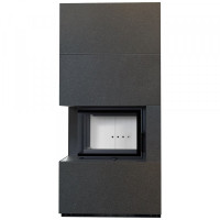 Камін Kratki FLOKI BOX лівий 8 kW Ø 160 в обудові модульній  INDIAN BLACK
