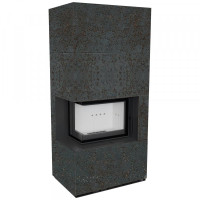 Камін Kratki FLOKI BOX лівий 8 kW Ø 160 в обудові з керамограніту OXIDE NERO