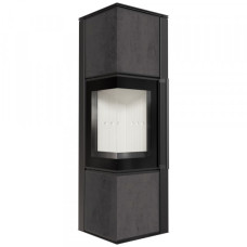 Стальная печь-камин Kratki TORA M керамогранит NATURALI PIETRA DI SAVOIA ANTRANCITE BOCCIARDATA (8,0 кВт)