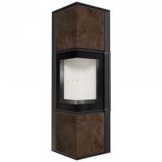 Стальная печь-камин Kratki TORA M керамогранит OXIDE MORO (8,0 кВт)