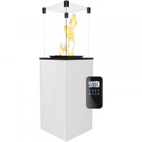 Газовый обогреватель Kratki PATIO стекло/белый - дистанционное управление (пульт) ( кВт)