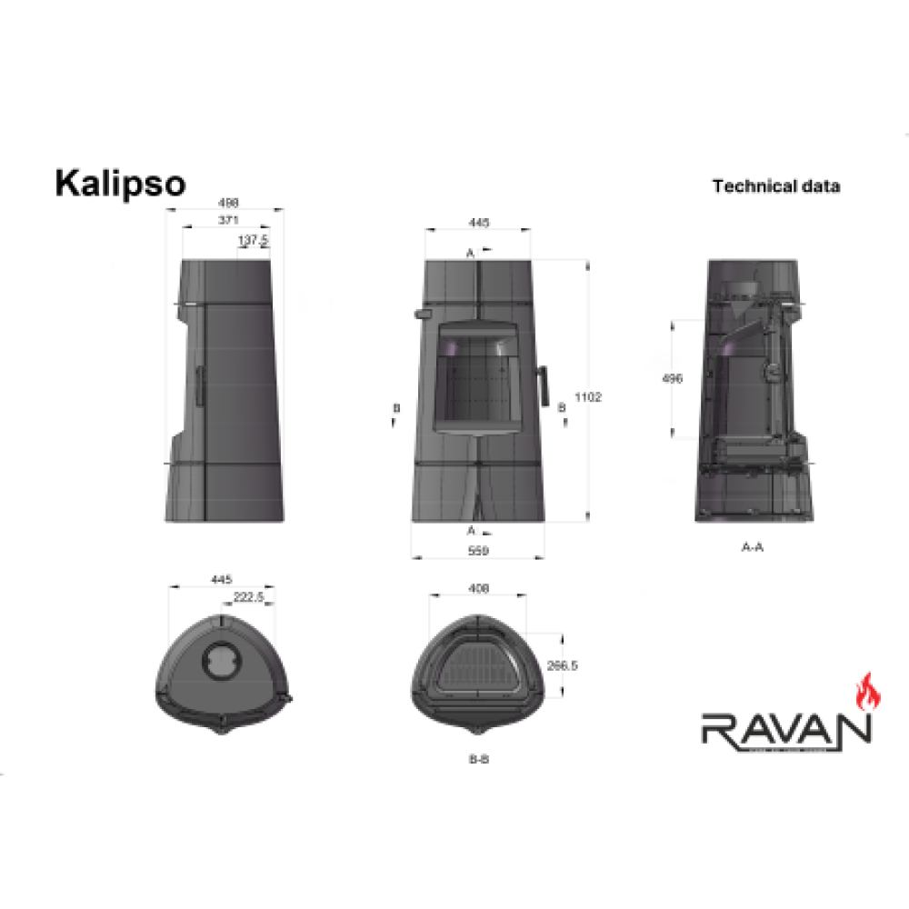 Чугунная печь Ravan Kalipso