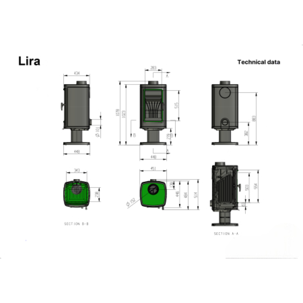 Чугунная печь Ravan Lira