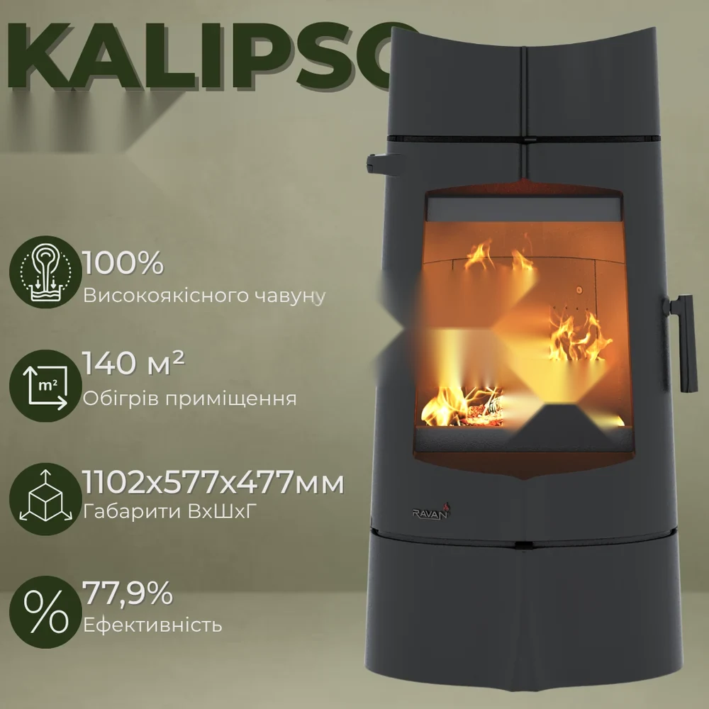 Чугунная печь Ravan Kalipso